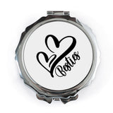 Besties Pocket Mirror, Heart Pocket Mirror, Friendship Gift Idea, Best Friend Mirror, Makeup Mirror, Bridesmaid Gift, Pocket Mirror - Tawshia