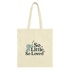 Elephant Tote Bag, So Little So Loved Tote, Baby Shower Gift, New Mom Gift, Adorable Animal Tote, Nursery Decor Tote, Cute Design Tote - Tawshia