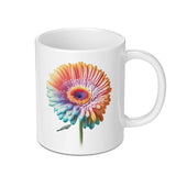 Gerbera Flower Mug, Rainbow Floral Mug, Colorful Flower Gift, Unique Coffee Mug, Gift Idea, Floral Art Mug, Pretty Flower Mug - Tawshia