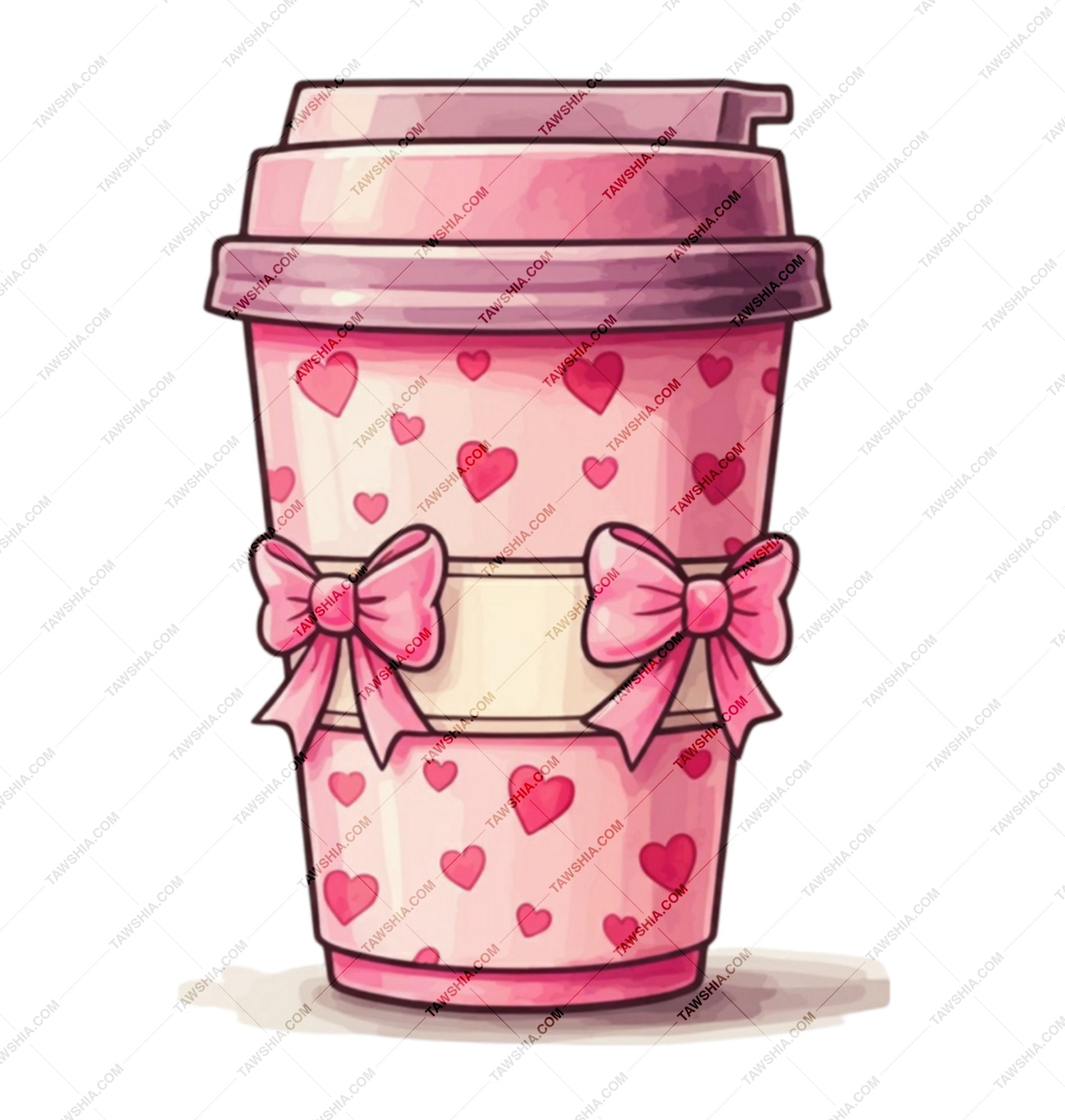 Heart and Bow Design Pink Travel Mug Product Type