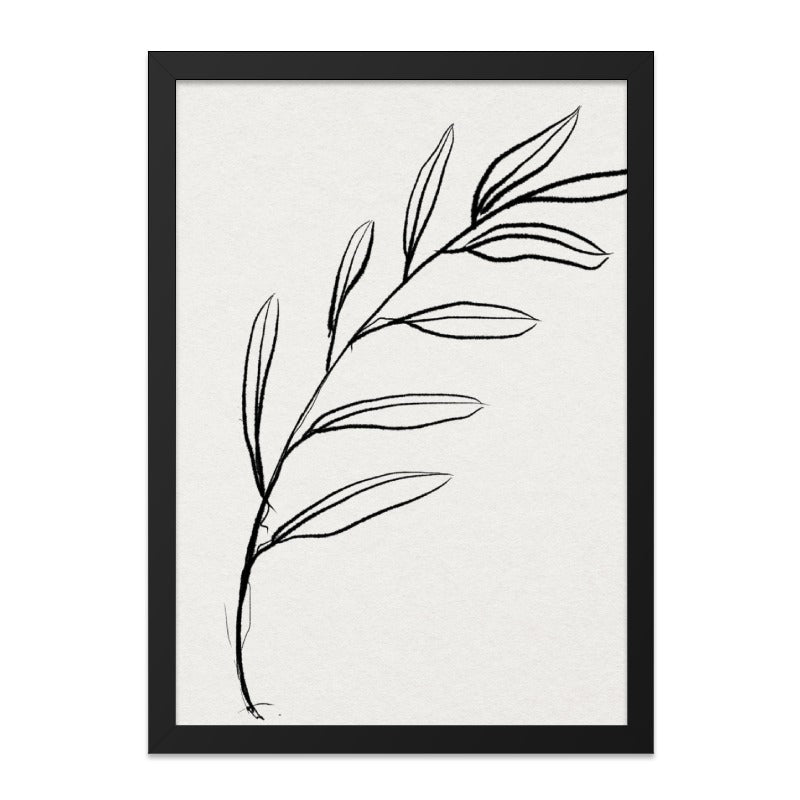 Minimalist Botanical Wall Art, Leaf Line Drawing Print, Modern Plant Decor, Simple Elegant Art, Nature Inspired Wall Decor - Tawshia