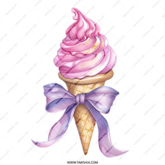 Ice Cream Cone Tote Bag, Bow Tote Bag, Pink Ice Cream, Cute Tote, Unique Tote, Gift Idea, Summer Tote Bag, Shopping Bag, Everyday Bag - Tawshia