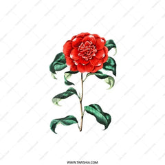 Red Camellia Pillow, Floral Throw Pillow, Flower Accent Pillow, Decorative Couch Pillow, Botanical Pillow Cover, Garden Home Decor Pillow - Tawshia