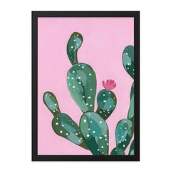 Pink Cactus Wall Art, Desert Plant Decor, Southwest Art Print, Floral Cactus Painting, Botanical Wall Hanging, Modern Home Decor - Tawshia