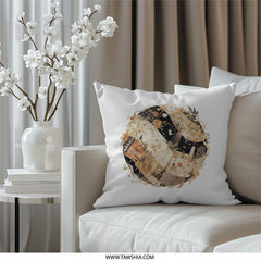 Floral Orb Pillow, Decorative Throw Pillow, Home Decor Accent, Abstract Floral Art Design, Floral Pattern Cushion, Unique Gift Idea - Tawshia