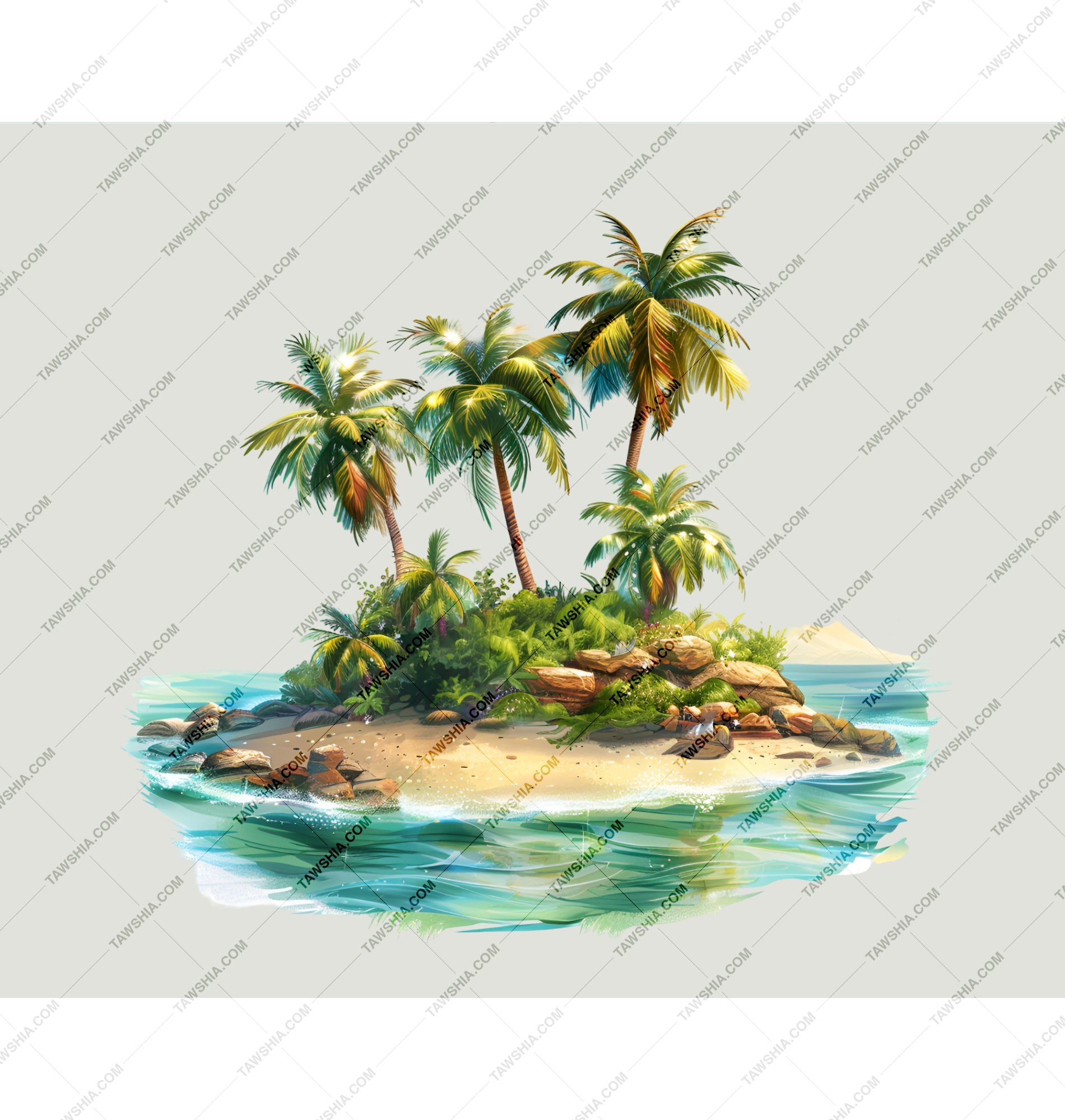 Tropical Island Paradise Design Wall Art product