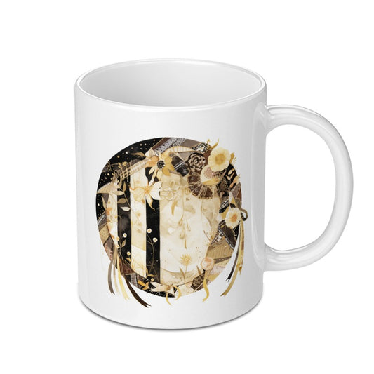 Floral Letter I Mug, Initial I Coffee Mug, Decorative Letter Mug, Elegant Floral Mug, Personalized Letter Mug, Unique Initial Mug SKU: MG10004215 - Tawshia