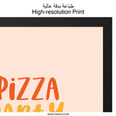 Pizza Party Wall Art, Foodie Decor, Kitchen Wall Decor, Fun Pizza Slice Print, Restaurant Art, Unique Home Decor, Gift for Pizza Lover - Tawshia