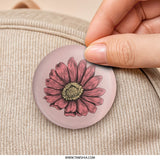 Pink Daisy Pinback Button, Floral Button, Flower Pinback Button, Botanical Button, Cute Button, Aesthetic Button, Gift Idea - Tawshia