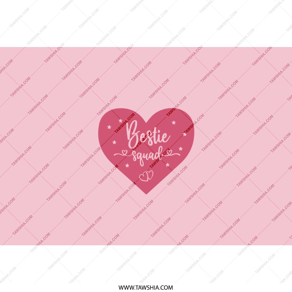 Bestie Squad Tumbler, Pink Heart Gift for Friends, Stainless Steel Tumbler for Her, Cute Travel Mug, Best Friend Gift - Tawshia