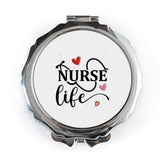 Nurse Life Pocket Mirror, Cute Stethoscope, Hearts, Gift for Nurses, Medical Professional Gift, Folding Mirror, Compact Mirror - Tawshia