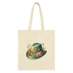 Floral Hat Tote Bag, Elegant Accessory, Nature Inspired, Stylish Bag, Fashionable Tote Bag, Unique Design Tote - Tawshia