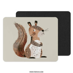 Cute Squirrel Mouse Pad, Cartoon Animal Design, Office Decor, Gaming Mousepad, Animal Lover Gift, Unique Mouse Pad - Tawshia