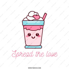 Cute Coffee Tote Bag, Spread Love Shopping Bag, Kawaii Drink Lover Bag, Gift for Coffee Addict, Adorable Gift Tote - Tawshia
