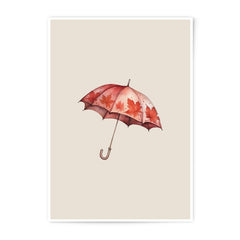 Autumn Umbrella Photographic Prints, Fall Decor, Leaf Umbrella Prints, Watercolor Umbrella Art Prints, Seasonal Art Prints - Tawshia