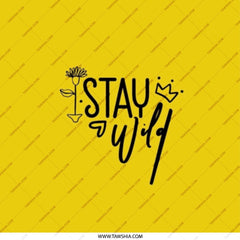 Stay Wild Pocket Mirror, Motivational Quote Gift, Yellow Aesthetic Mirror, Inspirational Present, Travel Mirror, Pocket Makeup Mirror - Tawshia