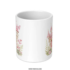 Princess Castle Mug, Watercolor Butterfly Coffee Cup, Fairy Tale Gift, Cute Home Decor, Fantasy Art Mug - Tawshia