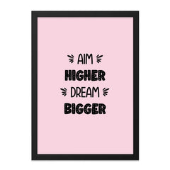 Dream Bigger Wall Art, Aim Higher Decor, Inspirational Quote Print, Motivational Poster, Home Office Decor, Dorm Room Art, Wall Decor - Tawshia