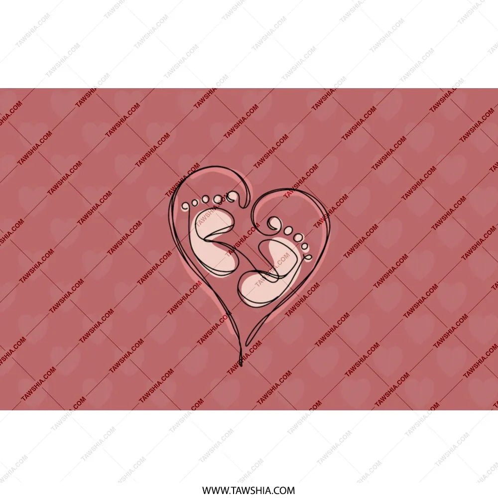 Heart Shaped Tiny Feet Illustration in Red Background product
