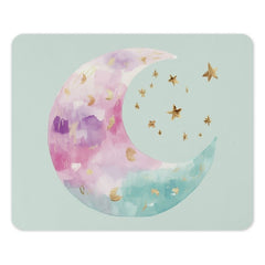Watercolor Moon Mouse Pad, Crescent Moon Desk Decor, Celestial Mousepad, Moon and Stars Office Gift, Pastel Mousepad, Galaxy Mouse Mat - Tawshia