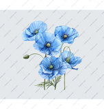 Beautiful Blue Poppy Flowers Artwork Design Product