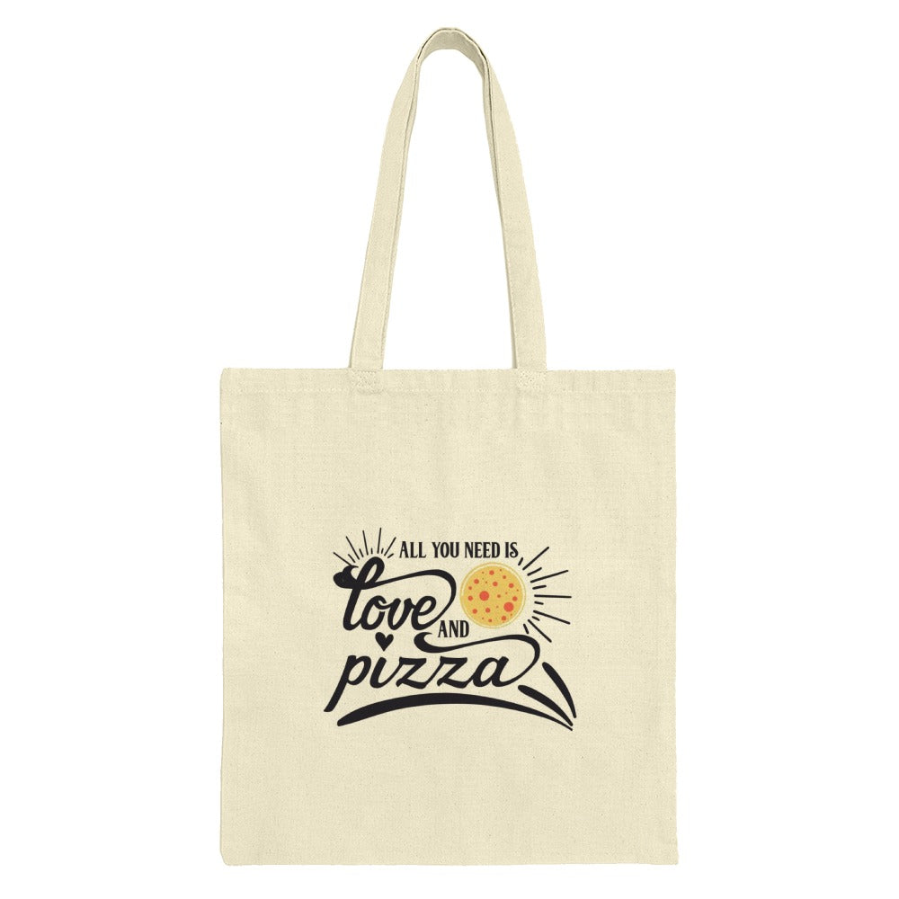 Love and Pizza Tote Bag, Funny Foodie Gift, Pizza Lover Present, Cute Graphic Bag, Reusable Shopping Bag, Everyday Tote, Pizza Art Design - Tawshia