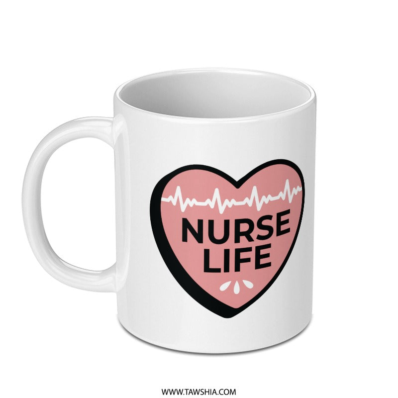 Nurse Life Heartbeat Design Coffee Mug product