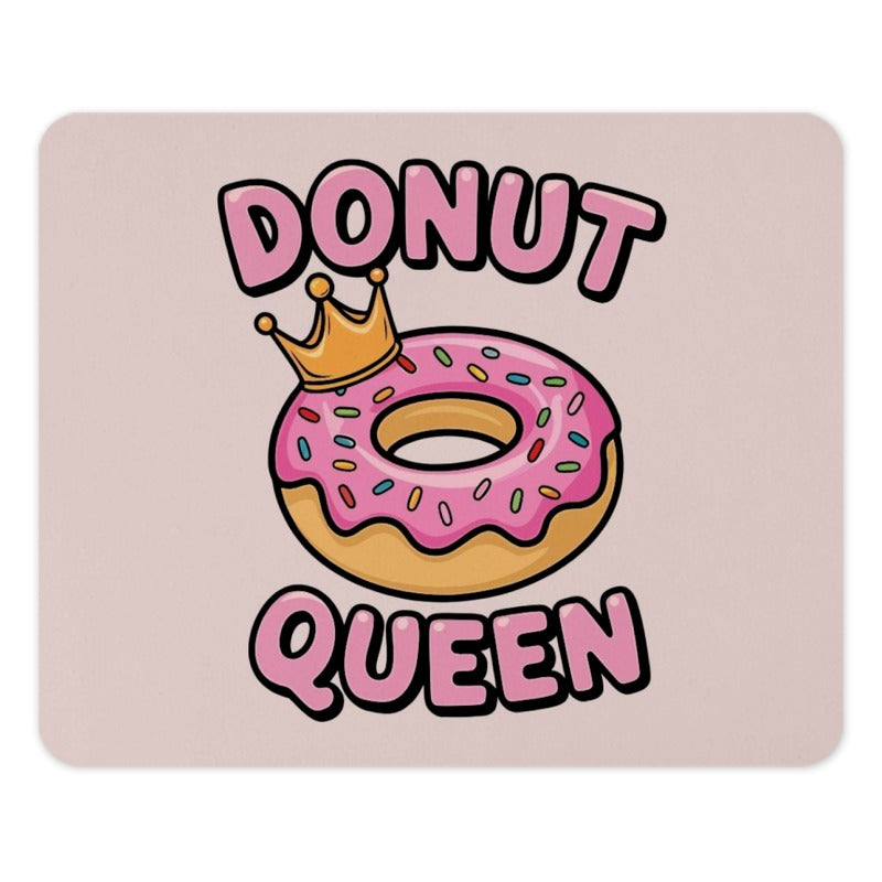 Donut Queen Mouse Pad, Cute Kawaii Gaming Desk Mat, Funny Desk Decor, Girly Office Accessories, Sweet Treat Desk Pad, Pastel Pink Desk - Tawshia