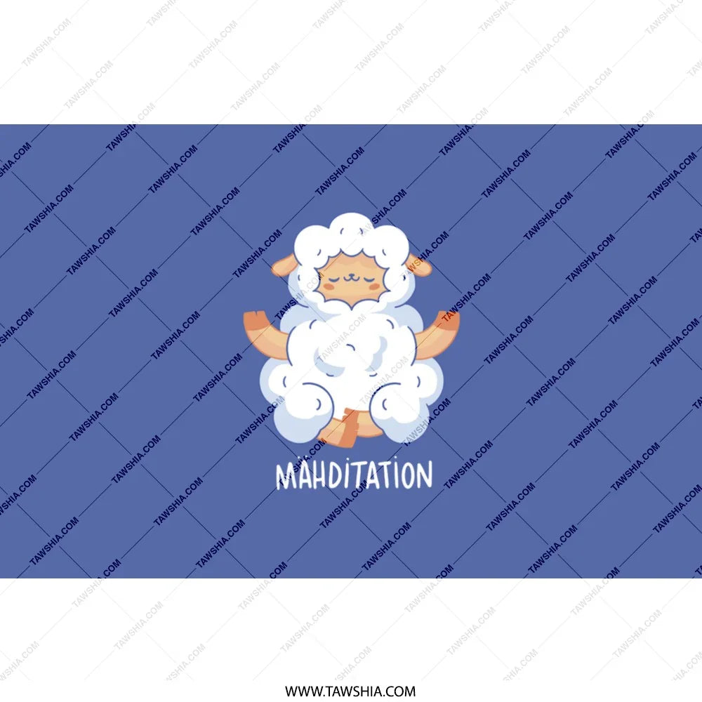 Adorable Meditating Sheep Cartoon Graphic Product