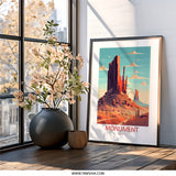 Monument Valley Wall Art, Desert Landscape Print, Southwest Decor, Utah Poster, Minimalist Artwork, Travel Souvenir, Scenic Wall Decor - Tawshia