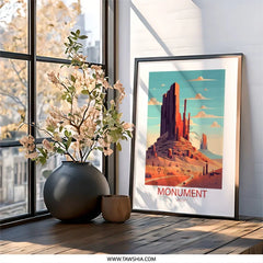 Monument Valley Wall Art, Desert Landscape Print, Southwest Decor, Utah Poster, Minimalist Artwork, Travel Souvenir, Scenic Wall Decor - Tawshia