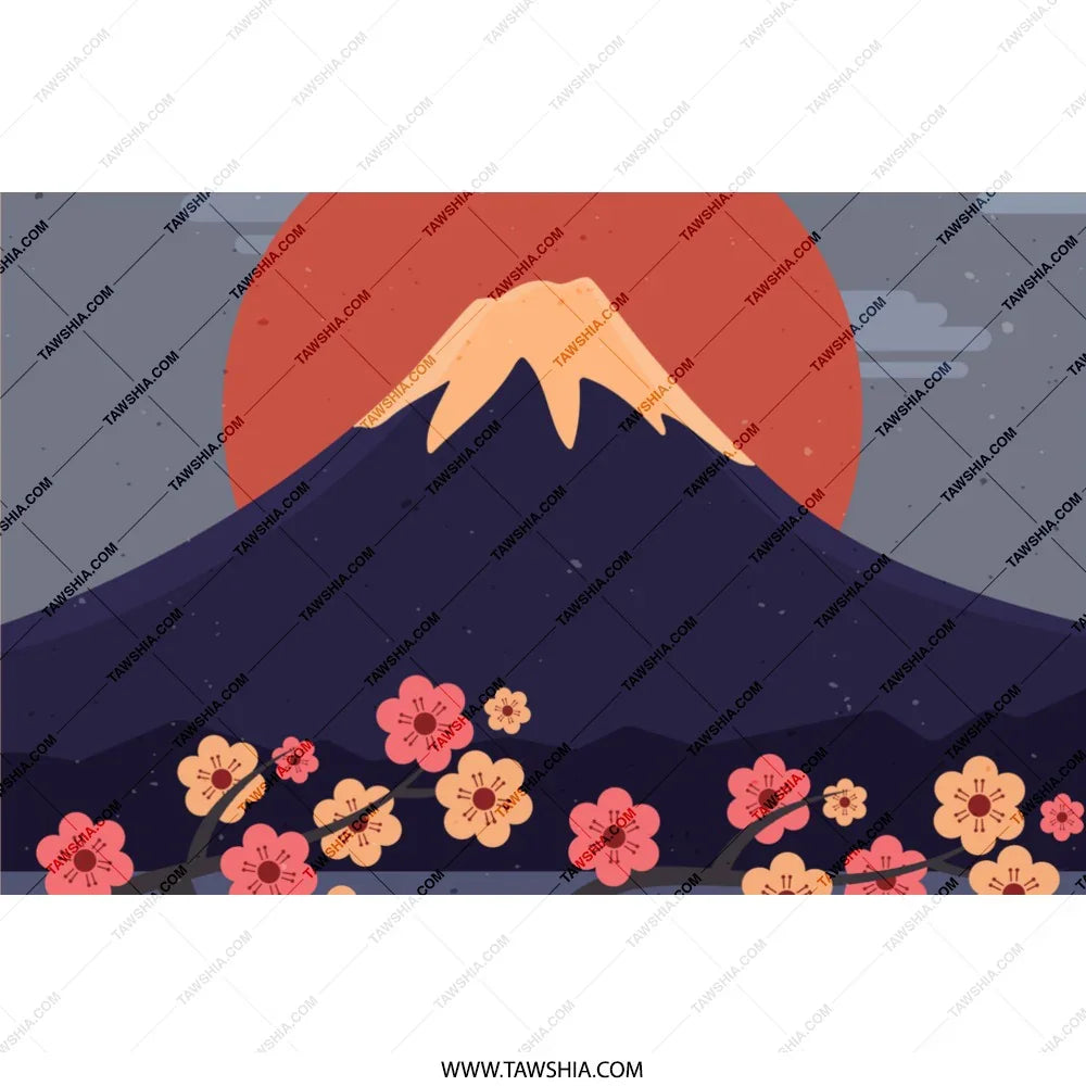 Scenic Mountain Blossom Artwork Print product type