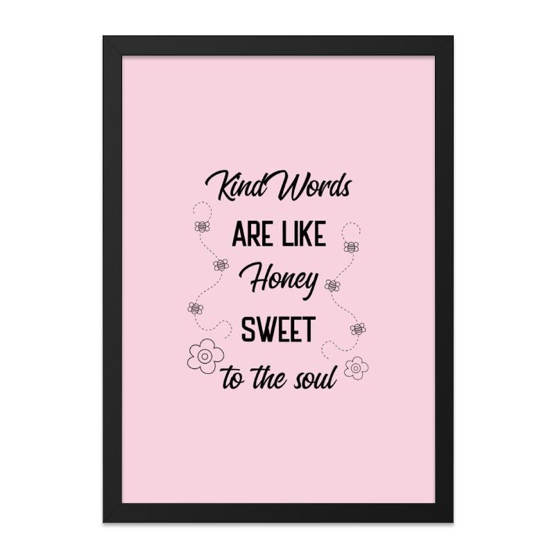 Kind Words Honey Wall Art, Inspirational Quote Print, Sweet to the Soul Decor, Positive Affirmation Art, Encouraging Gift, Home Decor - Tawshia