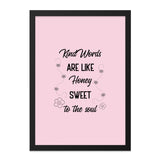 Kind Words Honey Wall Art, Inspirational Quote Print, Sweet to the Soul Decor, Positive Affirmation Art, Encouraging Gift, Home Decor - Tawshia
