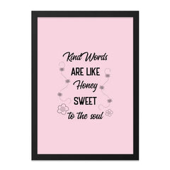 Kind Words Honey Wall Art, Inspirational Quote Print, Sweet to the Soul Decor, Positive Affirmation Art, Encouraging Gift, Home Decor - Tawshia