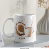 Coconut Coffee Mug, Tropical Drink Mug, Coffee Lover Gift, Unique Beverage Cup, Customizable Drinkware, Home Decor Mug, Kitchen Accessories - Tawshia