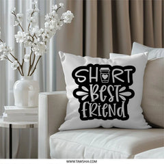 Short Best Friend Coffee Pillow, Friendship Gift, Besties Cushion, Friend Throw Pillow, Cute Pillow for Friends, Decorative Pillow - Tawshia