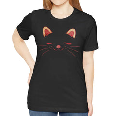 Cute Black Cat Face Design Stylish T-Shirt product type