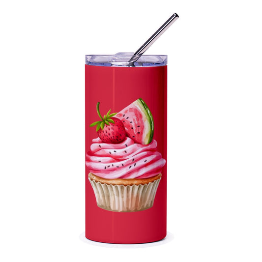 Strawberry Cupcake Tumbler, Watermelon Tumbler, Summer Tumbler, Trendy Tumbler, Gift Idea, Cupcake Lover, Fruit Cupcake Tumbler - Tawshia