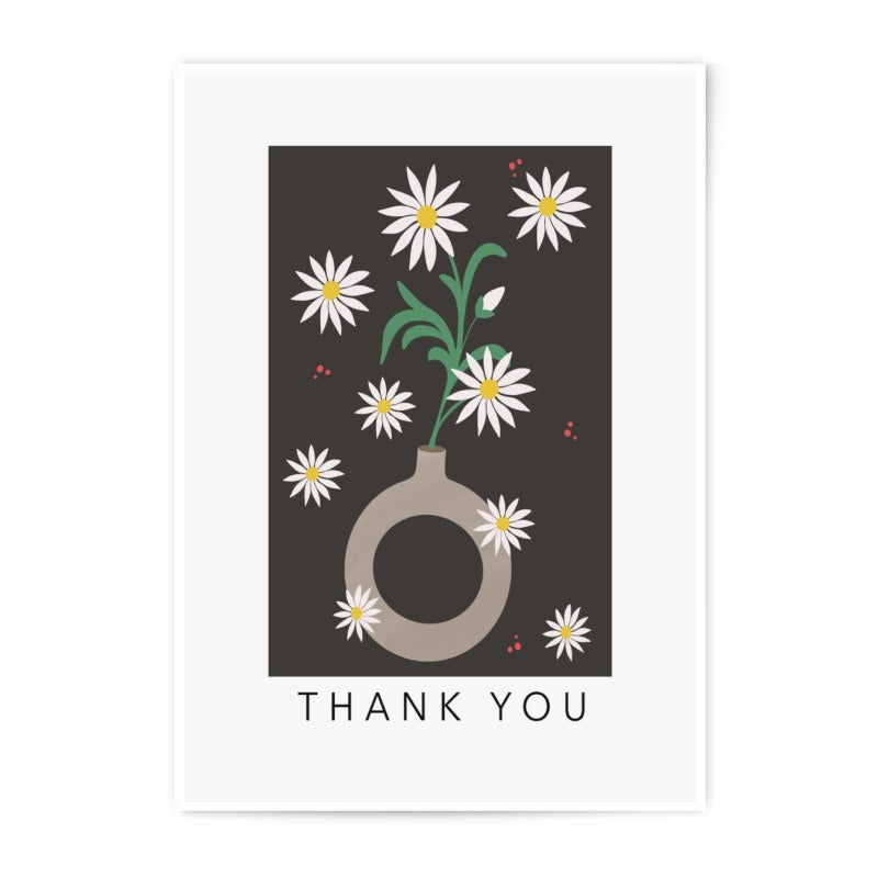 Thank You Daisy Photographic Print, Floral Wall Art, Flower Vase Illustration, Modern Home Decor, Minimalist Art Print, Gift Idea - Tawshia