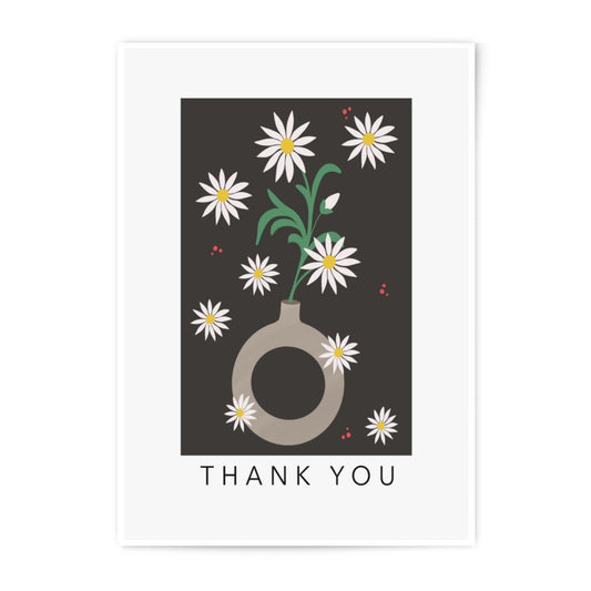 Thank You Daisy Photographic Print, Floral Wall Art, Flower Vase Illustration, Modern Home Decor, Minimalist Art Print, Gift Idea - Tawshia