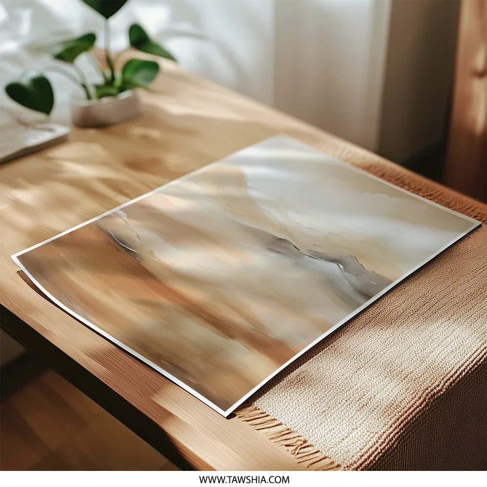 Abstract Mountain Photographic Print, Neutral Tone Landscape Art, Modern Wall Decor, Calming Nature Photography, Home Office Decor - Tawshia