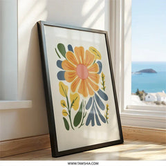 Abstract Floral Wall Art, Modern Flower Print, Botanical Art Decor, Trendy Home Wall Decor, Minimalist Floral Design - Tawshia