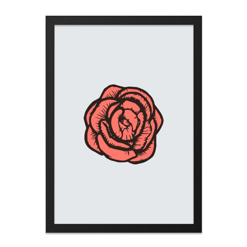 Rose Wall Art, Floral Print, Botanical Home Decor, Minimalist Art, Flower Wall Decor, Nature Inspired Art, Housewarming Gift, Framed Art - Tawshia