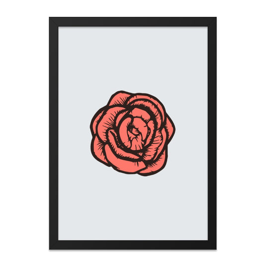 Rose Wall Art, Floral Print, Botanical Home Decor, Minimalist Art, Flower Wall Decor, Nature Inspired Art, Housewarming Gift, Framed Art - Tawshia