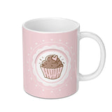 Cupcake Heart Mug, Cute Pastry Mug, Bakery Lover Gift, Food Themed Mug, Sweet Treat Mug, Pink Mug, Coffee Mug, Tea Mug, Hot Cocoa Mug - Tawshia