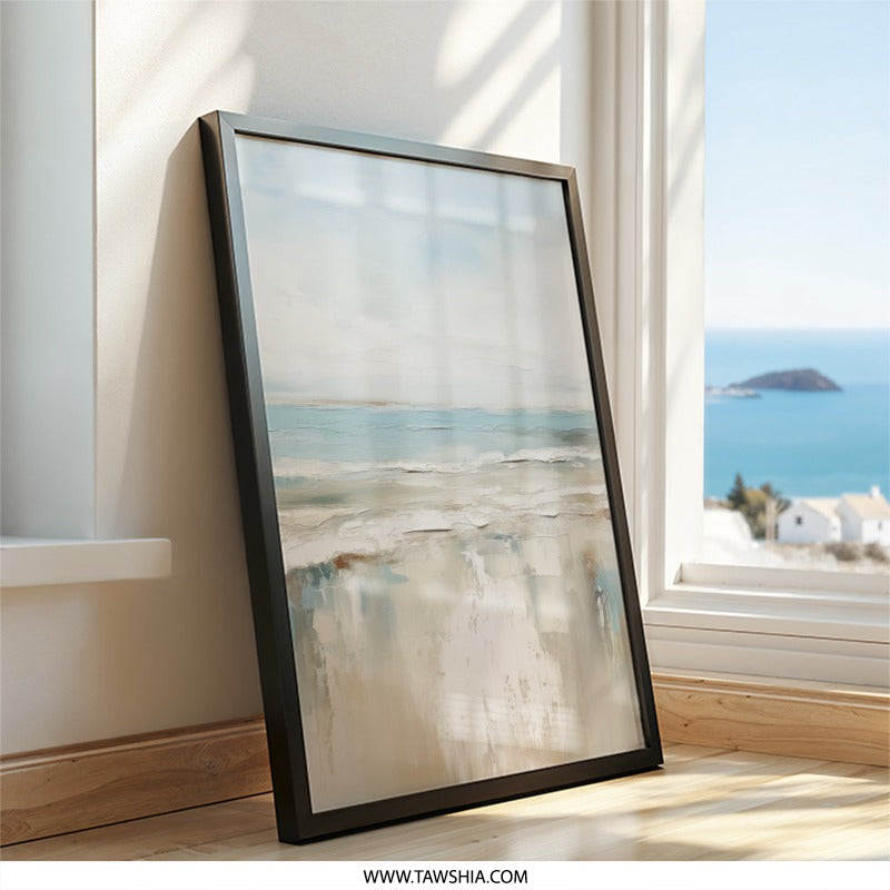 Abstract Seascape Wall Art, Beach Painting Print, Coastal Home Decor, Ocean Canvas Art, Modern Wall Decor - Tawshia
