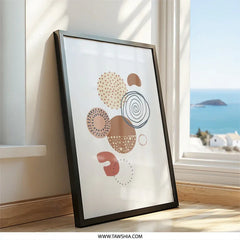 Abstract Shapes Wall Art, Minimalist Print, Circle Art, Boho Decor, Modern Art Print, Geometric Art, Wall Decor, Home Decor - Tawshia