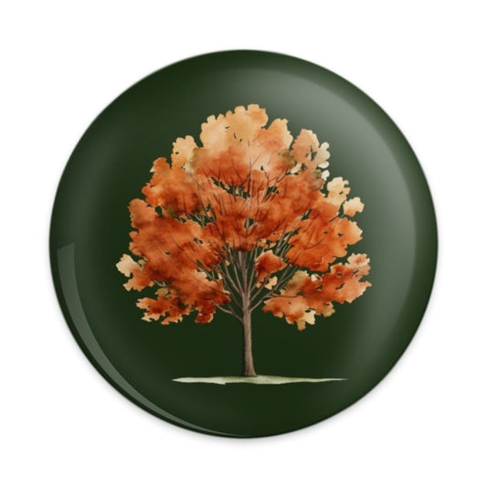 Autumn Tree Pinback Button, Fall Colors Button, Nature Inspired Pin, Seasonal Decoration, Tree Lover Gift, Elegant Aesthetic Accessory - Tawshia