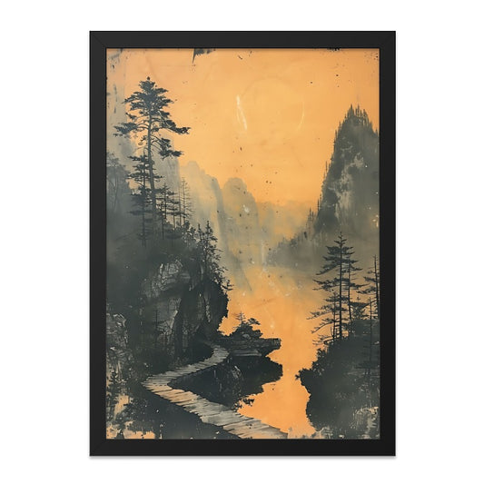 Misty Mountain Wall Art, Landscape Print, Nature Scene Wall Decor, Mountain Scenery, Path Art, Home Decor, Serene Artwork, Atmospheric Art - Tawshia